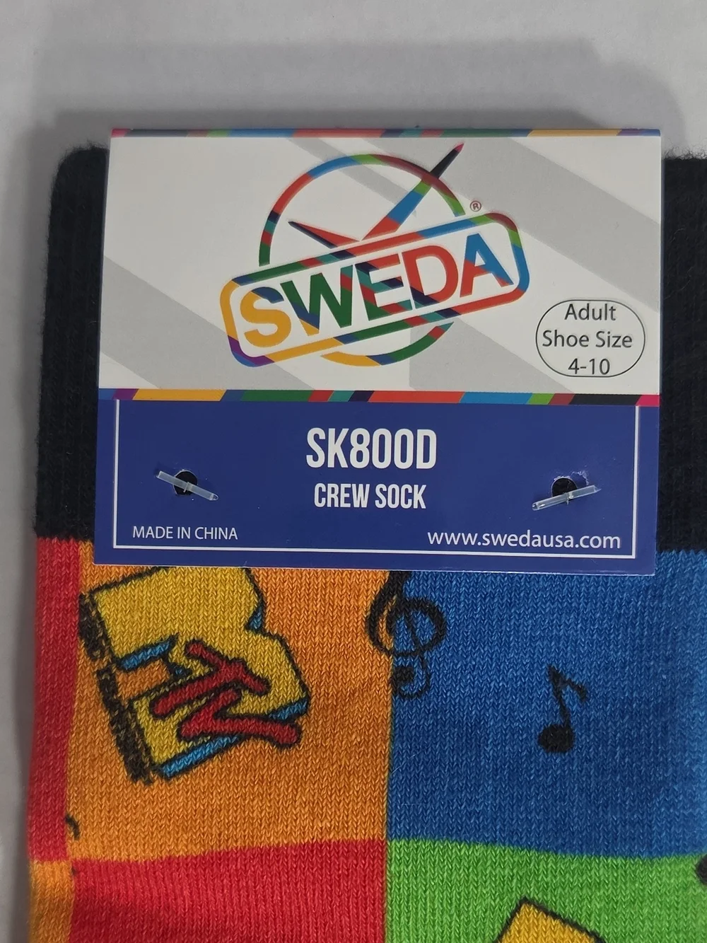 Multicolor Check Pattern Crew Socks - Men's